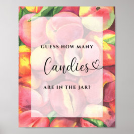 Póster Pequeño melocotón - adivina cuántos dulces hay en