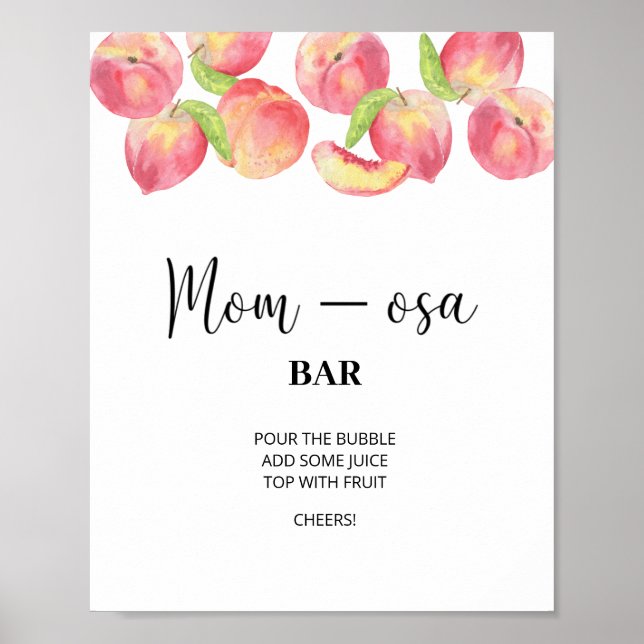 Póster Pequeño melocotón \ Poster del bar Mom-osa (Frente)