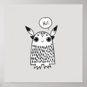 Póster Pequeño monstruo lindo