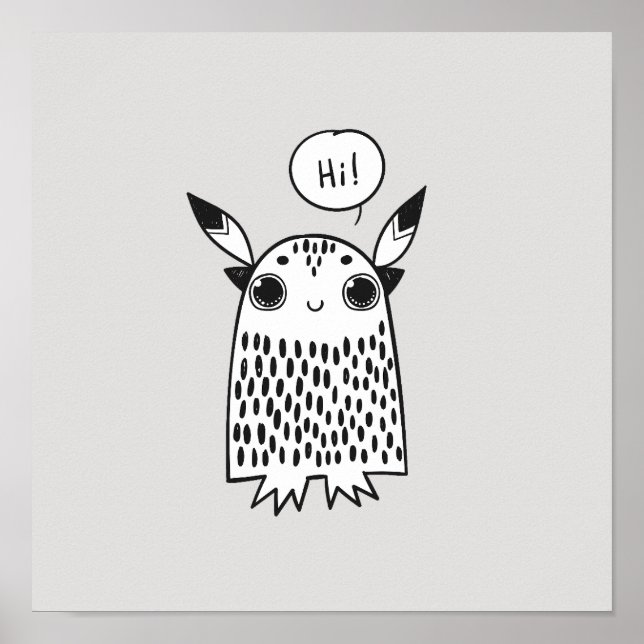 Póster Pequeño monstruo lindo (Frente)