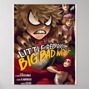 Póster Pequeño motín rojo y el gran lobo malo