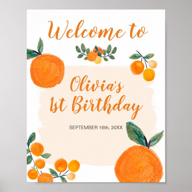 Póster Pequeño Naranja Cutie Primer Signo de bienvenida d (Frente)