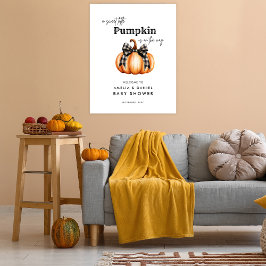 Póster Pequeño Naranja de calabaza Negro Minimalismo Baby
