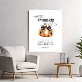 Póster Pequeño Naranja de calabaza Negro Minimalismo Baby