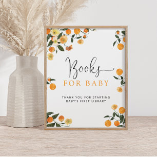 Póster Pequeño Naranja de Cutie Libros Botánicos para el