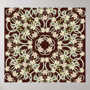 Póster Pequeño narciso, plaza Art Nouveau.