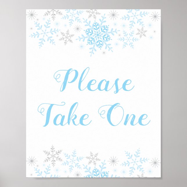Póster Pequeño niño con copo de nieve Baby Shower se llev (Frente)