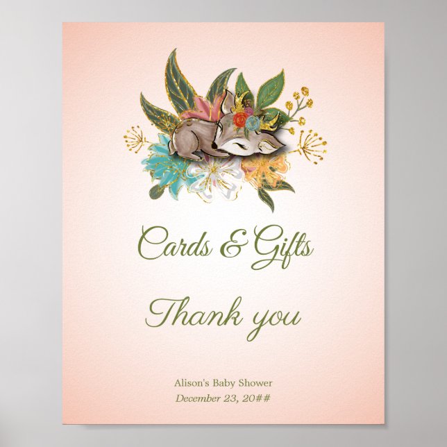 Póster Pequeño Oh Nene Deer Magic Forest Woodland Animals (Frente)