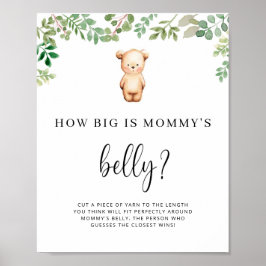 Póster pequeño oso cuán grande es el juego de la barriga 