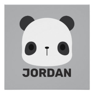 Póster Pequeño oso oso panda con nombre personalizado