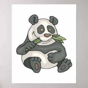 Póster pequeño oso panda gorgoso