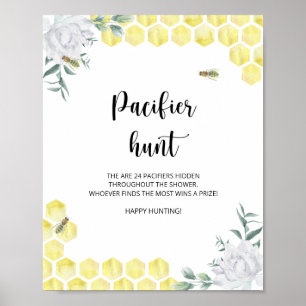 Póster pequeño pacificador de abejas caza juego de ducha