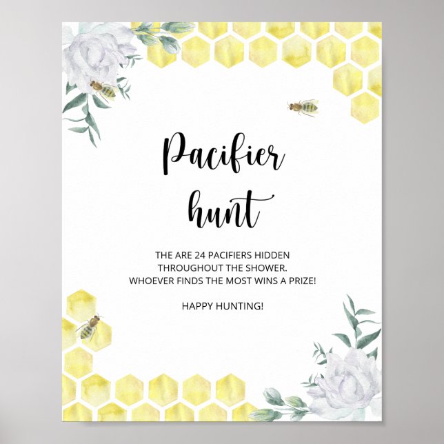 Póster pequeño pacificador de abejas caza juego de ducha  (Frente)