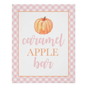 Póster Pequeño pastel de calabaza rosa pastel de cumpleañ