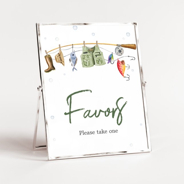 Póster Pequeño pescador Baby Shower favorece (Boho Fisherman Baby Shower Favors Sign)