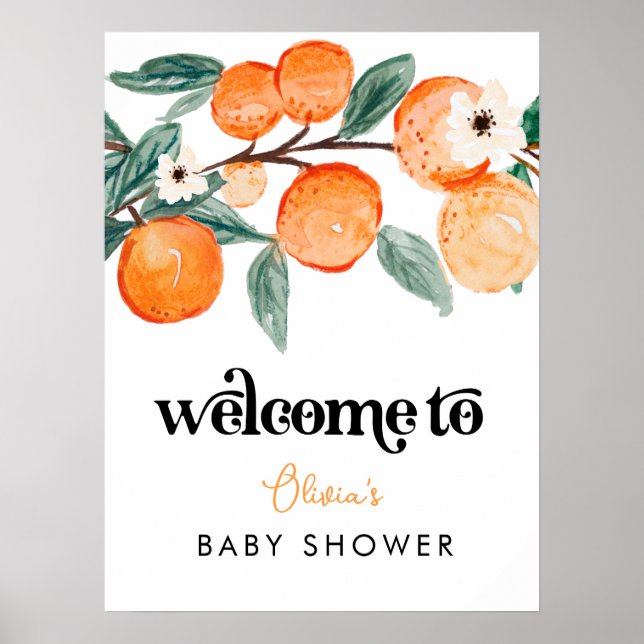 Póster Pequeño Poster de bienvenida de Baby Shower Cutie (Frente)