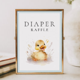 Póster Pequeño Poster de pañales de Baby Shower Raffle