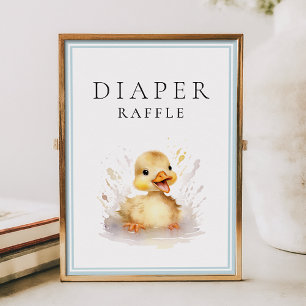Póster Pequeño Poster de pañales de Baby Shower Raffle