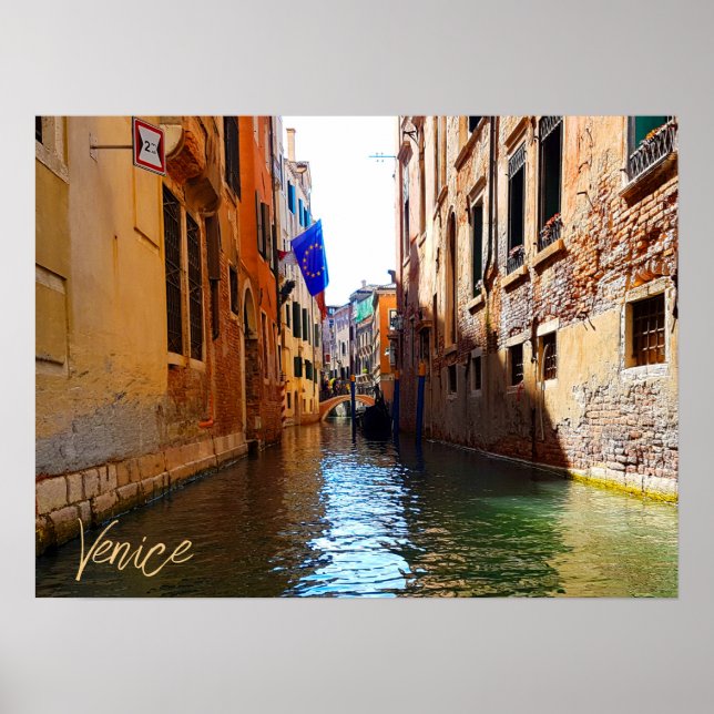 Póster Pequeño puente del Canal de Venecia Italia (Frente)