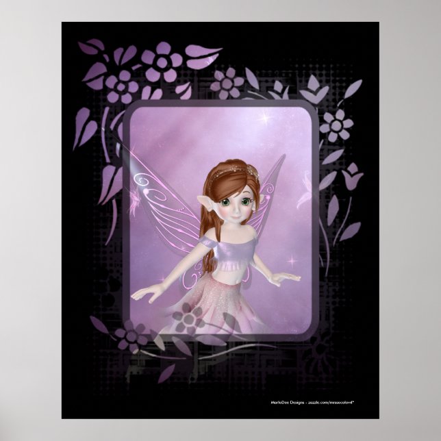Póster Pequeño Purple Fairy Design 2 - Imprimir (Frente)