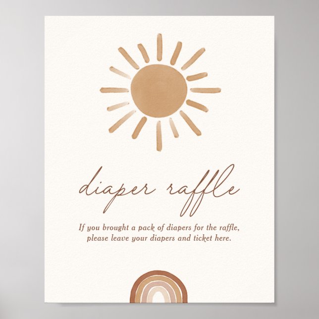 Póster Pequeño rayo de sol Baby Shower Diaper Raffle (Frente)