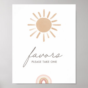 Póster Pequeño rayo de sol Baby Shower favorece el Rótulo