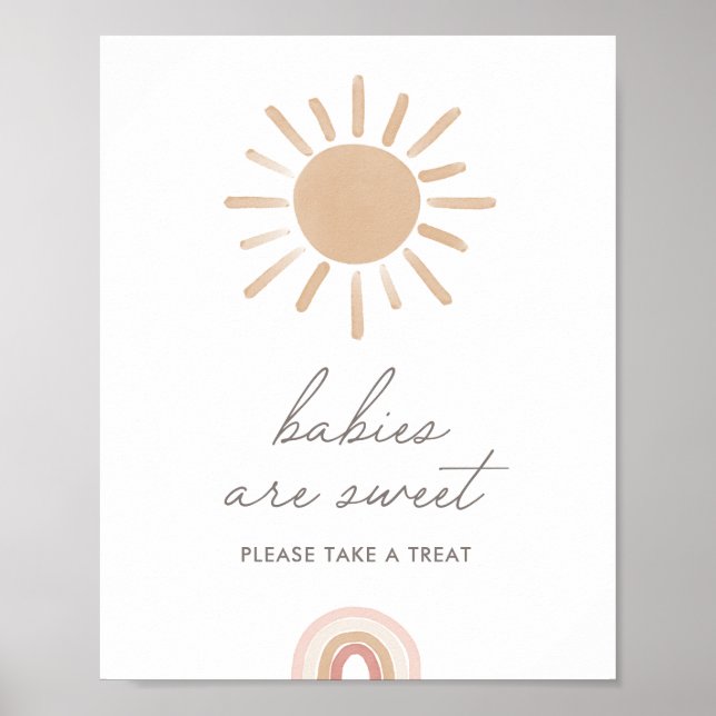 Póster Pequeño rayo de sol Boho Bebés son dulces (Frente)