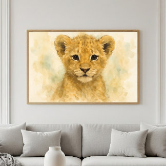 Póster Pequeño Rey: Adorable retrato al acuarela de cacho