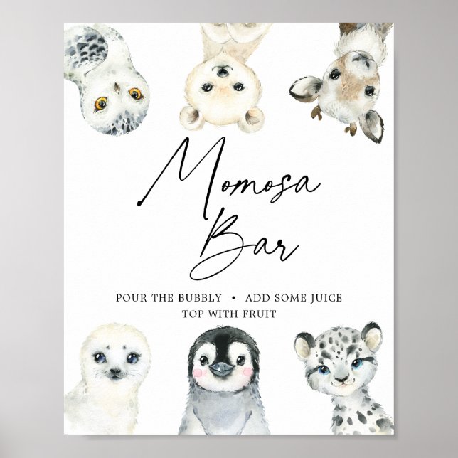 Póster Pequeño Rótulo de bar Baby Shower Mimosa (Frente)