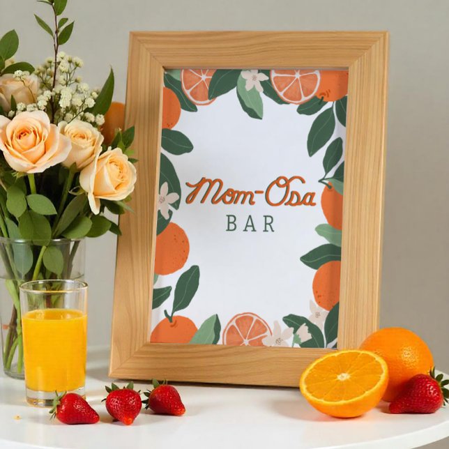 Póster Pequeño Rótulo de Bar Cutie MOM-osa - Citrus Baby  (Cutie Mimosa Bar Sign)