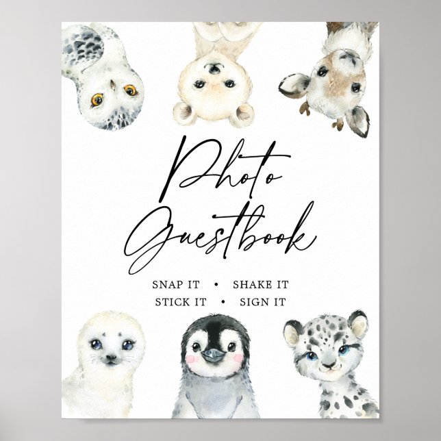 Póster Pequeño Rótulo de libros de fotos de Baby Shower e (Frente)
