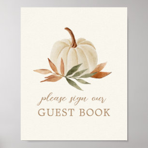 Póster Pequeño Rótulo de libros para invitados de Baby Sh
