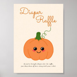 Póster Pequeño Rótulo de mesa de calabaza de pañales
