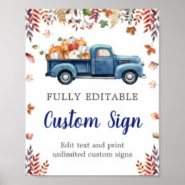 Póster Pequeño Rótulo de Personalizado Baby Shower de cal