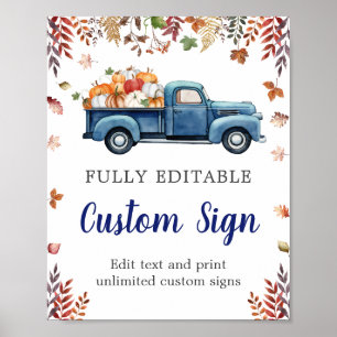 Póster Pequeño Rótulo de Personalizado Baby Shower de cal