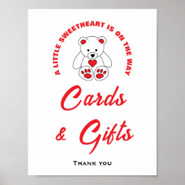 Póster Pequeño Rótulo de tarjetas y regalos de Baby Showe