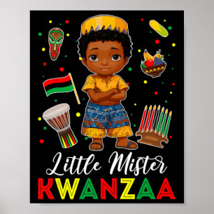 Póster Pequeño señor Kwanzaa Kinara vela africana