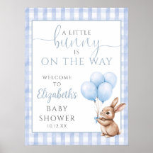 Pequeño signo de bienvenida azul de Baby Shower