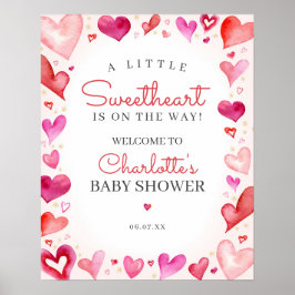 Póster Pequeño símbolo de bienvenida de Baby Shower