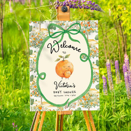 Póster Pequeño símbolo de bienvenida de Baby Shower de Cu