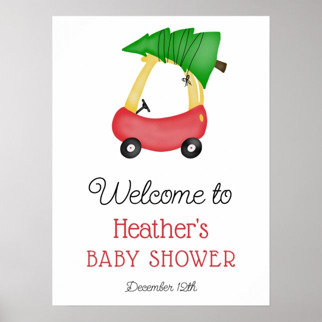 Póster Pequeño símbolo de bienvenida de Baby Shower del á (Frente)