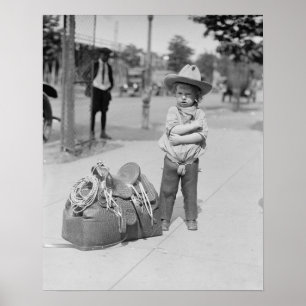 Póster Pequeño Vaquero, 1923. Foto Antigua