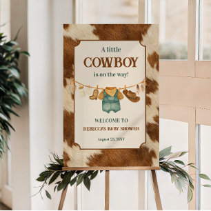 Póster Pequeño Vaquero Ropa de Vaquero Occidental Baby Sh