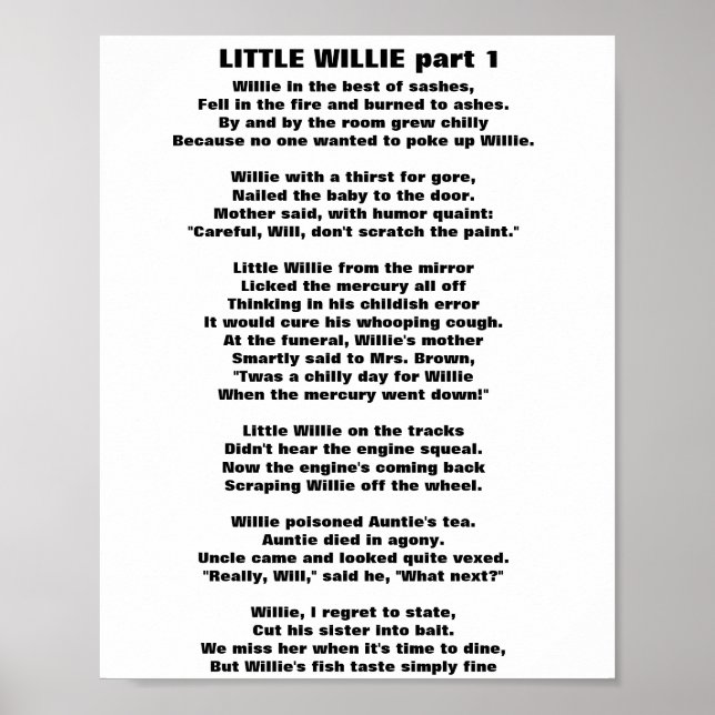 Póster PEQUEÑO WILLIE POEM parte 1 (Frente)