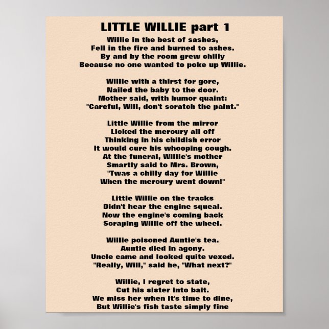 Póster PEQUEÑO WILLIE POEM parte 1 (Frente)