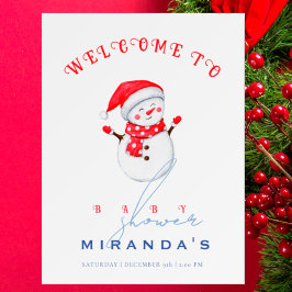 Póster Pequeño y bonito muñeco de nieve en Baby Shower