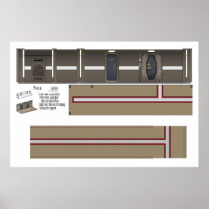 Póster Pequeño y duro barco Corredor Diorama Fondo