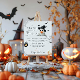 Póster Pequeño y lindo Boo Baby Shower Halloween