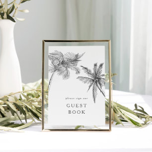 Póster Pequeño y moderno Rótulo Boda del libro de invitad
