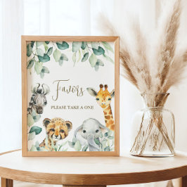 Póster Pequeño y salvaje Safari Baby Shower favorece el R